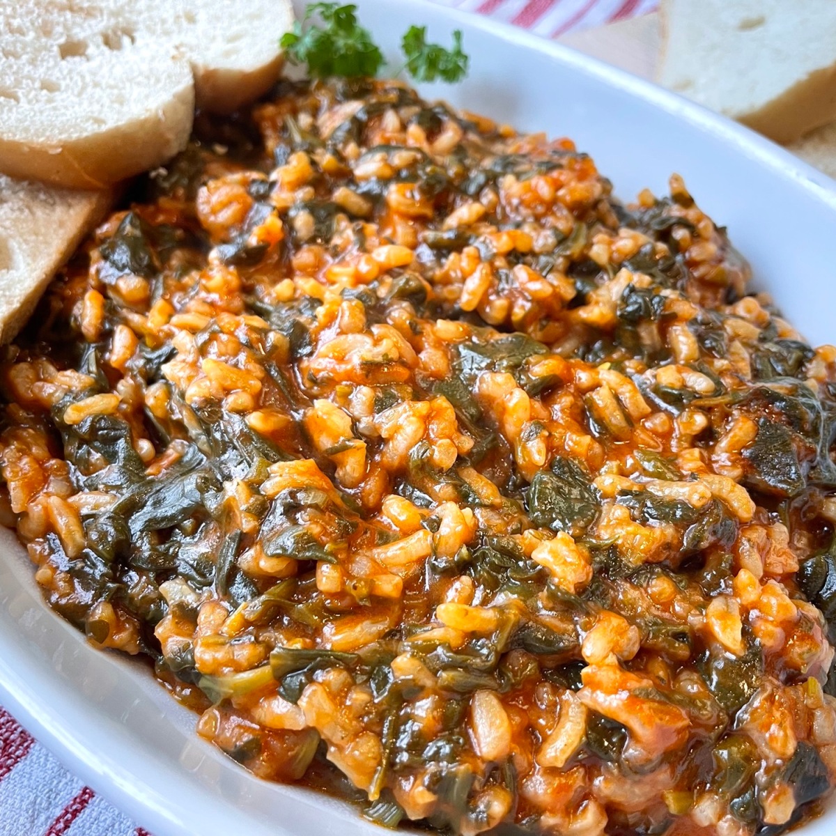 Tomato Spanakorizo – Greek Spinach Rice